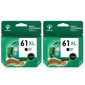 Greensky Black Ink Cartridge 61 Replacement for HP (2 Pack)