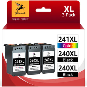240XL 241XL Ink Cartridges for Canon ink(2 Black, 1 Tri-Color)