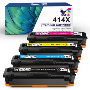 (With Chip) 414X Toner Cartridges High Yield Replacement for HP-4 Pack