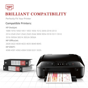 Ink Cartridges 61XL Black Ink Cartridges Work with HP Printer (2 Black,2-Pack)