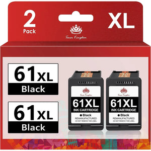 Ink Cartridges 61XL Black Ink Cartridges Work with HP Printer (2 Black,2-Pack)