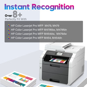 (With Chip) 414X Toner Cartridges High Yield Replacement for HP-4 Pack