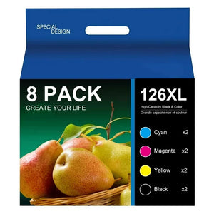 Halofox Ink Cartridge Replacement for Epson 126 T126 (2 Black,2 Cyan,2 Magenta,2 Yellow)