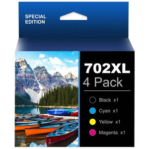 Halofox 702XL Ink Compatible with Epson 702 Ink Cartridges for Printers(1 Black, 1 Cyan, 1 Magenta, 1 Yellow)