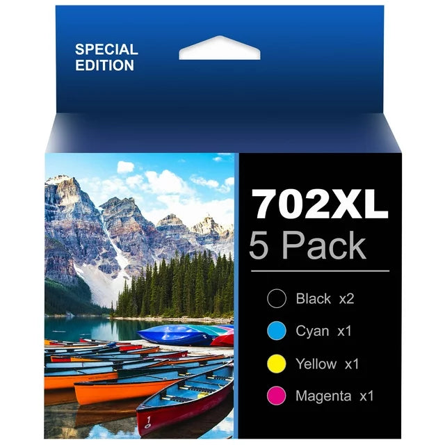 702XL T702XL 702 XL Ink Cartridge Replacement for Epson(2 Black, 1 Cyan, 1 Magenta, 1 Yellow)