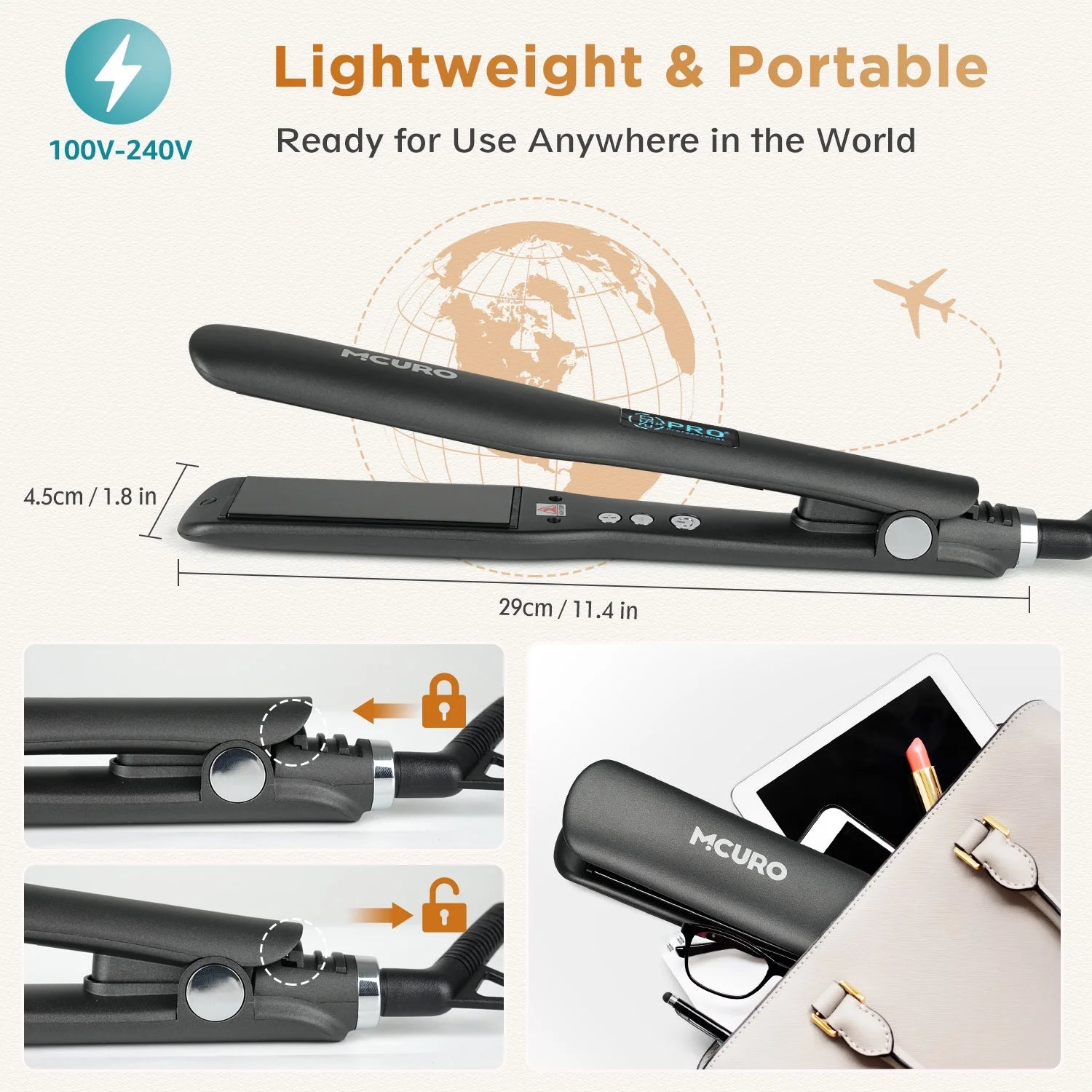 MCURO Hair Straightener 1.5 inch Wide Flat Iron for Long and Thick Ha Toner Kingdom