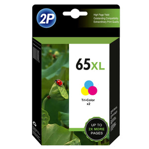 65XL Ink Cartridge for HP Printer (2 Tri-Color)