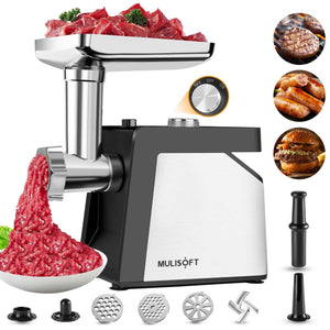 MULISOFT Electric Meat Grinders for Home Use, 2500W Max, with Sausage Maker & Kubbe Kit, Heavy Duty