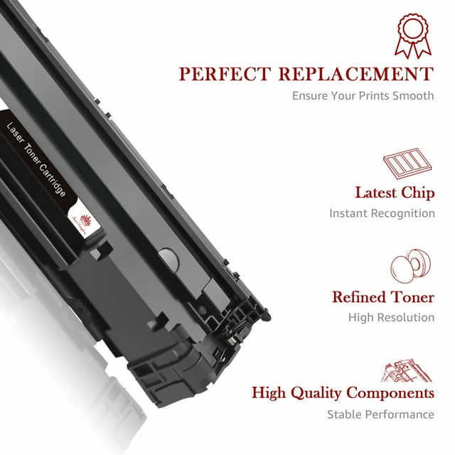CE285A Black Toner Cartridges Replacement for HP Printer (Black, 3-Pack)