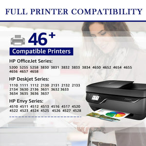 63XL Ink Cartridges Replacement for HP Printer, 1 Black 1 Tri-Color