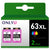 63 Color Ink Cartridges 2 Pack 63XL Color Replacement for HP Printer Tricolor Ink