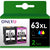 63XL ONLYU 63XL Ink Cartridge Replacement for HP Printer 1 Black 1 Tri-Color