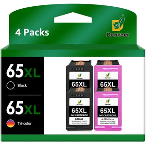 65XL Ink Cartridges for HP (2 Black, 2 Tri-Color)