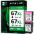 67XL Ink Cartridges Compatible for HP 67 Ink Cartridges DeskJet 2755e 2855e 4155e 4255e 6055e 6065e