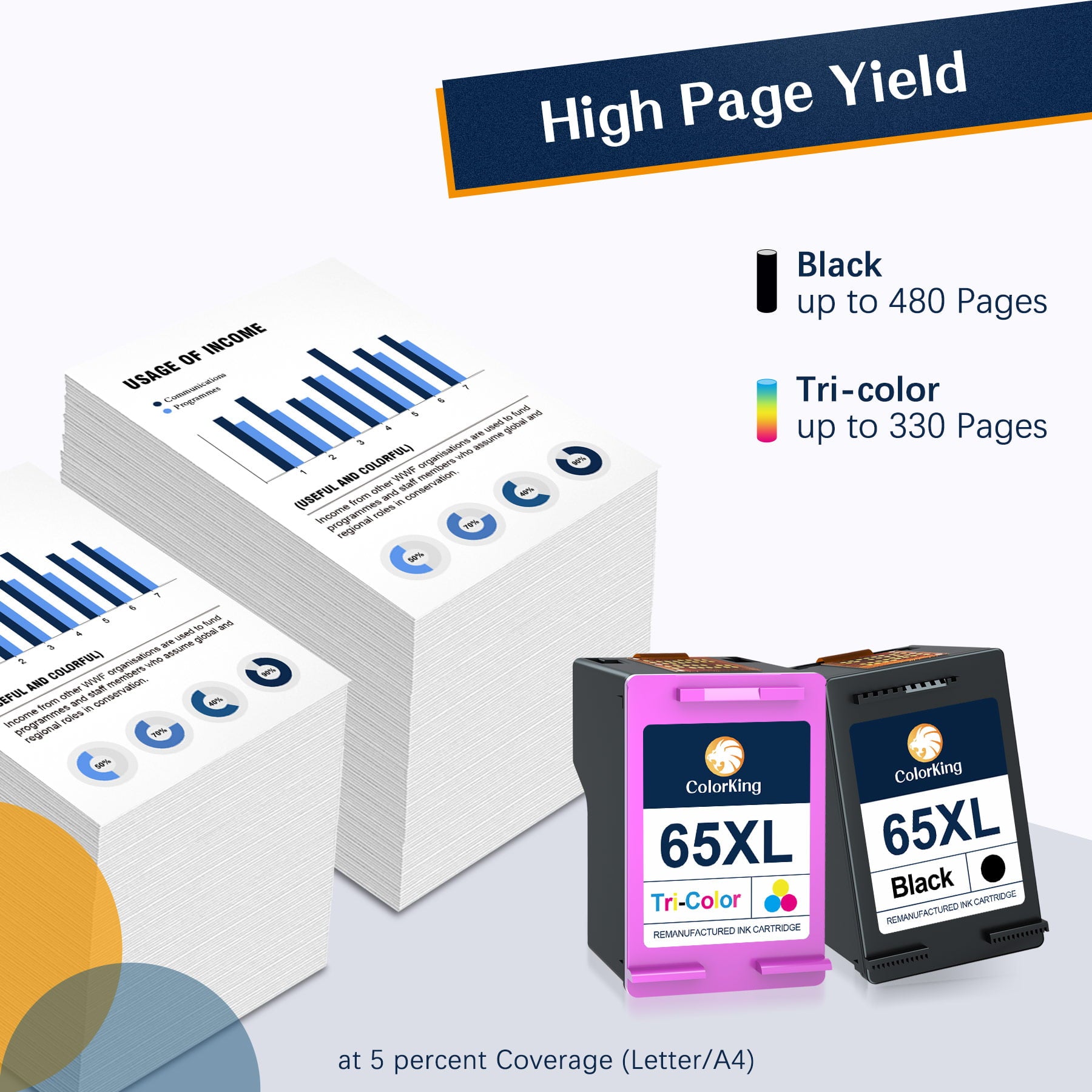 Colorking Ink Cartridge 65XL Black and Color-3 Pack – Toner Kingdom