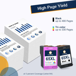 Colorking Ink Cartridge 65XL Black and Color-3 Pack