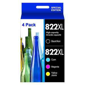 822 Ink Cartridge -Black Cyan Magenta Yellow, 5-Pack