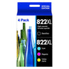 822 Ink Cartridge -Black Cyan Magenta Yellow, 5-Pack