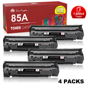 Compatible HP CE285A 85A Black Toner Cartridge - 4 Pack