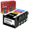 Tonerkingdom 252 Ink Cartridge Replacement for Epson 252XL 252 XL-4 pack