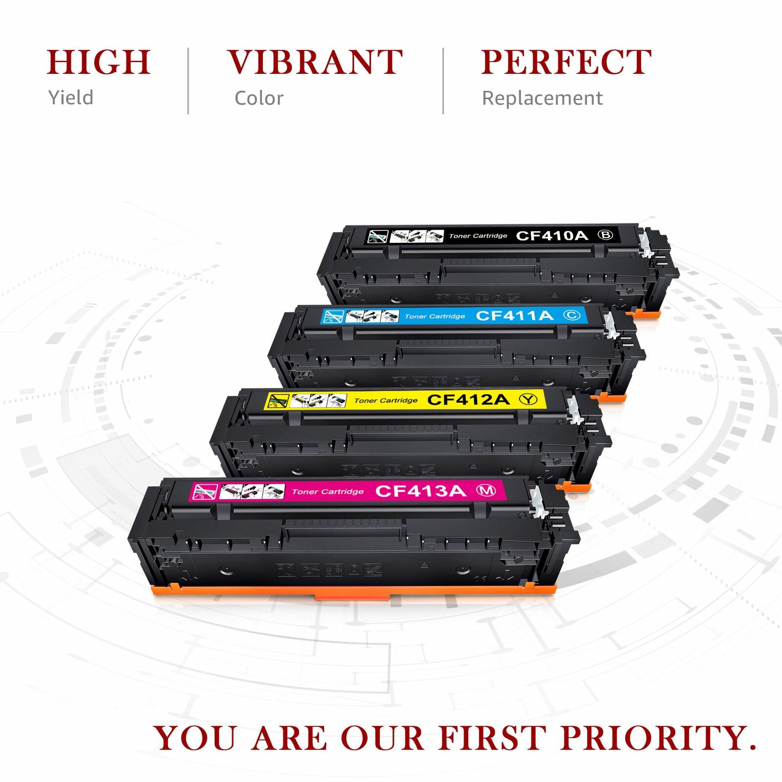 Compatible Toner Cartridges for HP CF410X CF410A-4 pack