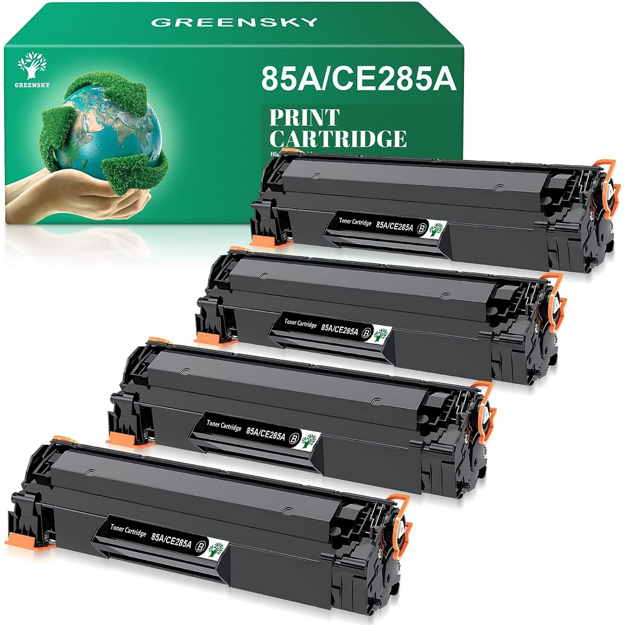 CE285A 85A Toner Cartridge GREENSKY Toner Cartridge Replacement for HP Printers (Black, 4-Packs)