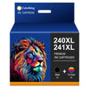 Colorking 240XL 241XL Ink Cartridges Replacement for Canon(1 Black,1 color)