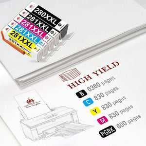 Toner Kingdom 280XXL 281XXL Ink Cartridges Replacement for Canon (PGBK Black Cyan Magenta Yellow, 15-Pack)