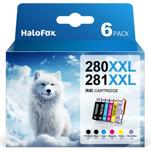 280XXL Ink Cartridge for Canon Printer -6 Pack (Include Photo Blue)