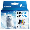 280XXL Ink Cartridge for Canon Printer -6 Pack (Include Photo Blue)