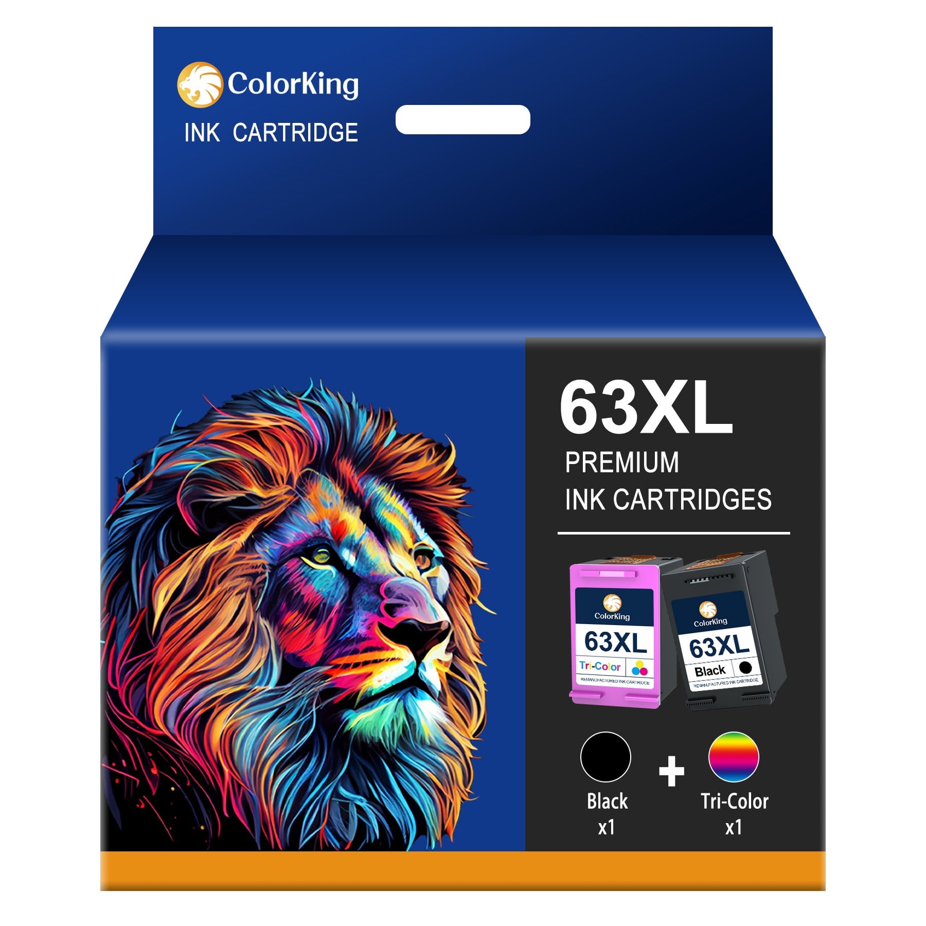 Colorking HP 63XL Ink Cartridges Replacement for HP Printer (Black and Tri-color, 2 Packs)