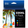 High Yield 220XL Ink Cartridges Replacement for Epson（Black Cyan Magenta Yellow 4 Pack）