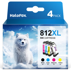 812XL Ink Cartridge for Epson Printer (1 Black, 1 Cyan, 1 Magenta, 1 Yellow-4 Pack)