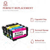 812XL Ink Cartridges for Epson Printer (Black Cyan Magenta Yellow, 5 Pack)