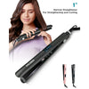 MCURO Hair Straightener & Curling Iron, 1" Ceramic Hair Iron, Keratin-Infused for Less Frizz, LED Flat Iron for Thick Hair, Dual Voltage, 105-Inch Long Cord, Hair Styling Tools, Black