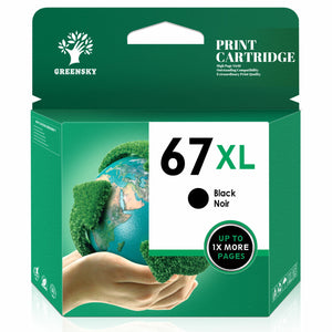 Greensky Printer Ink 67XL Replacement for HP 67 Black