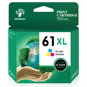 Greensky 61XL Color Ink Cartridge Replacement for HP Printer (1 Pack)