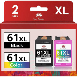 High Yield 61XL Ink Cartridges Replacement for HP Printer (Black and Color 2-Pack)