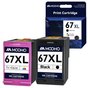 MOOHO 67XL Ink Cartridges Replacement for HP Printer 2 Pack