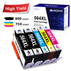 564 Ink Cartridges for HP Printers Black Cyan Magenta Yellow,5 Pack