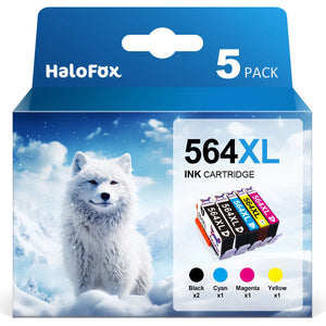 Replacement 564XL High Yield Ink Cartridges for HP Printers(2 Black 1 Cyan 1 Magenta 1 Yellow)