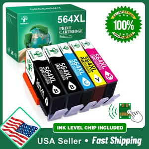 Greensky XL 564 Ink Cartridge Replacement for HP Printer (Black Cyan Magenta Yellow,5Pcs)