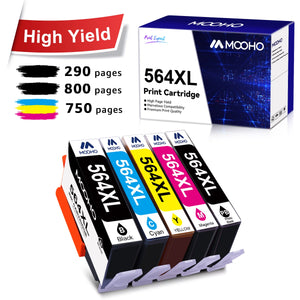 564 Ink Cartridges for HP Printers Black Photo-Black Cyan Magenta Yellow,5 Pack