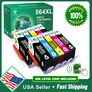 Greensky 564 XL Ink Cartridge Replacement for HP (Photo-Black Black Cyan Magenta Yellow, 10Pcs)