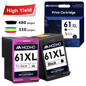 Mooho 61XL Ink Cartridge Black and Tri-color Ink Cartridge Combo 2 Packs