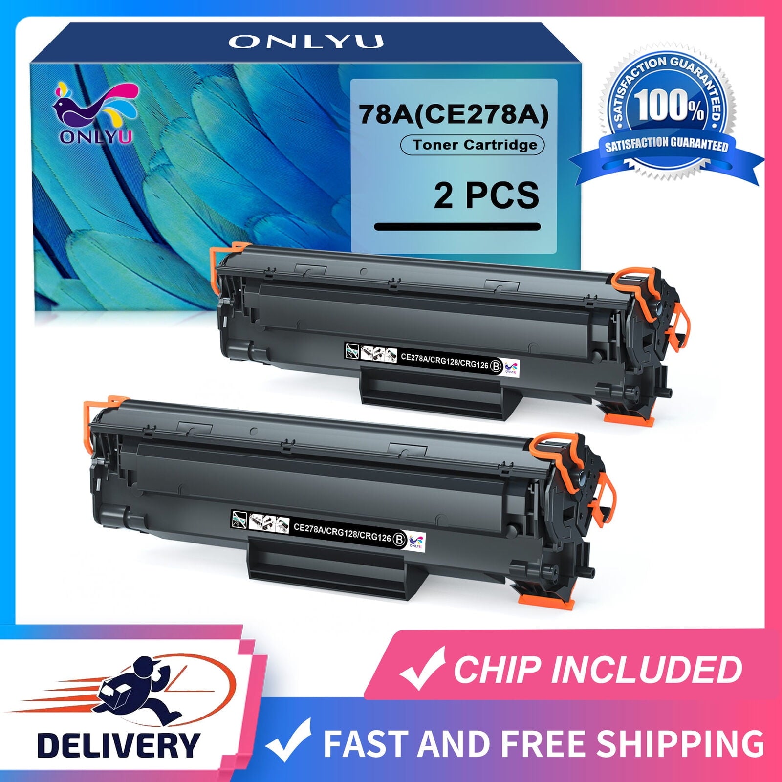 ONLYU 78A Toner Cartridges High Yield Replacement for HP 2 Black