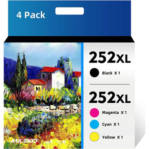 252XL Ink Cartridge for Epson(Black Cyan Magenta Yellow, 4-Pack)