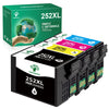 252XL 252 Ink Cartridge for Epson (1Black 1Cyan 1Magenta 1Yellow, 4-Pack)