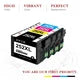 Tonerkingdom 252 Ink Cartridge Replacement for Epson(1 Large Black, 1 Cyan, 1 Magenta, 1 Yellow) 4 Pack