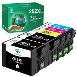 Greensky 252XL Remanufactured Ink Cartridges for Epson Printer 5-Pack